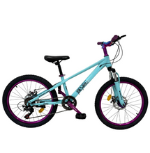 تحميل الصورة إلى عارض المعرض، 22-Inch Mountain Bike | 21-Speed | Disc Brakes | Turquoise Blue V-TBC22 Age 9-16 Years
