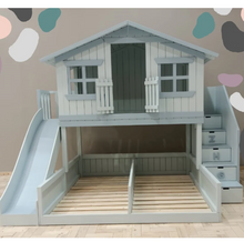 تحميل الصورة إلى عارض المعرض، Kids Treehouse Bed with 2–3 Beds &amp; Slide
