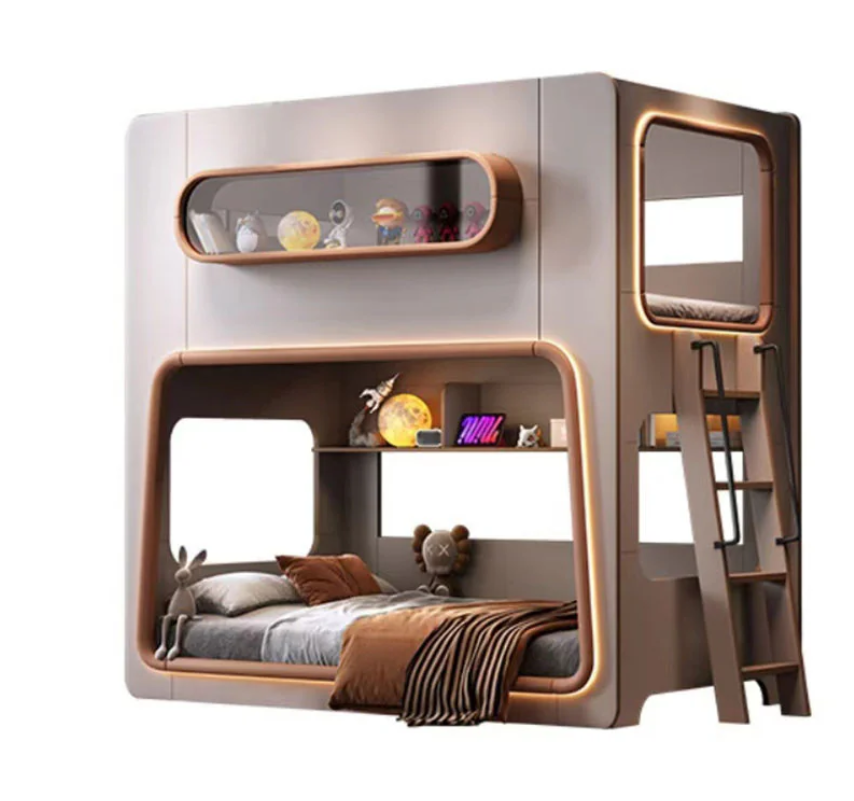 Space Capsule Double Bunk Bed for Kids