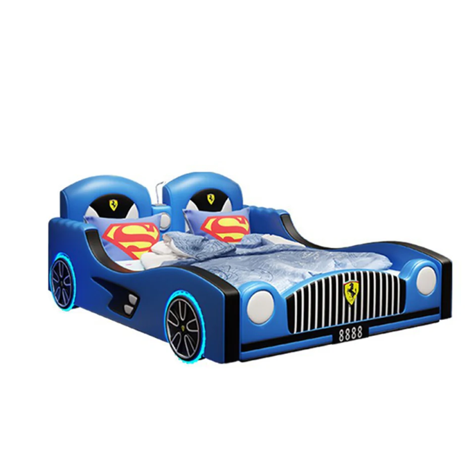 Luxury Kids Car-Themed Bed with Bluetooth & Storage