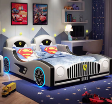 Load image into Gallery viewer, Luxury Kids Car-Themed Bed with Bluetooth &amp; Storage
