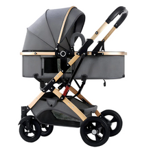 تحميل الصورة إلى عارض المعرض، 2-in-1 Baby Stroller with Canopy &amp; Reversible Seat-Gray
