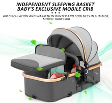 تحميل الصورة إلى عارض المعرض، 2-in-1 Baby Stroller with Canopy &amp; Reversible Seat-Gray
