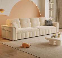 Load image into Gallery viewer, Sofa Bed with Pull-Out Design, Storage Box, Side Pockets &amp; USB Port

