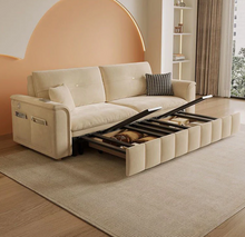 Load image into Gallery viewer, Sofa Bed with Pull-Out Design, Storage Box, Side Pockets &amp; USB Port
