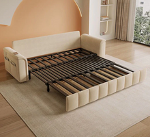 Load image into Gallery viewer, Sofa Bed with Pull-Out Design, Storage Box, Side Pockets &amp; USB Port

