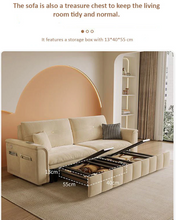 Load image into Gallery viewer, Sofa Bed with Pull-Out Design, Storage Box, Side Pockets &amp; USB Port
