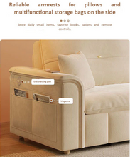 Load image into Gallery viewer, Sofa Bed with Pull-Out Design, Storage Box, Side Pockets &amp; USB Port
