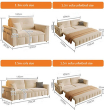 Load image into Gallery viewer, Sofa Bed with Pull-Out Design, Storage Box, Side Pockets &amp; USB Port
