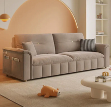 Load image into Gallery viewer, Sofa Bed with Pull-Out Design, Storage Box, Side Pockets &amp; USB Port
