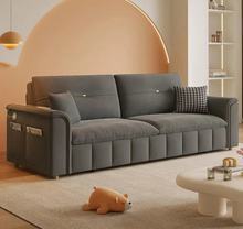 Load image into Gallery viewer, Sofa Bed with Pull-Out Design, Storage Box, Side Pockets &amp; USB Port
