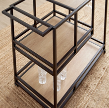 Load image into Gallery viewer, Modern Serving Trolley with Multiple Shelves &amp; Glassware Hooks

