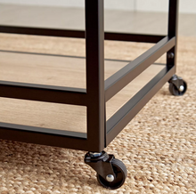 Load image into Gallery viewer, Modern Serving Trolley with Multiple Shelves &amp; Glassware Hooks
