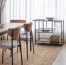 Load image into Gallery viewer, Modern Serving Trolley with Multiple Shelves &amp; Glassware Hooks
