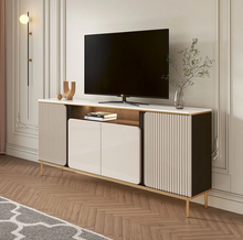 Load image into Gallery viewer, TV Table with Storage Shelves – 160 cm Living Room Organizer
