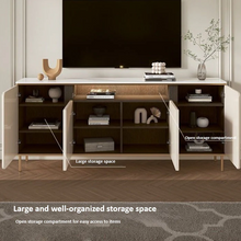 Load image into Gallery viewer, TV Table with Storage Shelves – 160 cm Living Room Organizer
