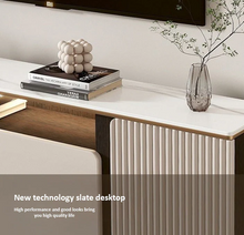 Load image into Gallery viewer, TV Table with Storage Shelves – 160 cm Living Room Organizer
