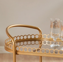 Load image into Gallery viewer, Modern Serving Trolley For Storage With Three Oval Shelves And Lockable Wheels
