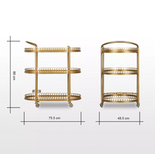 Load image into Gallery viewer, Modern Serving Trolley For Storage With Three Oval Shelves And Lockable Wheels
