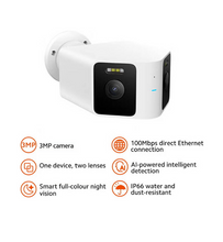 تحميل الصورة إلى عارض المعرض، Xiaomi CW100 Dual Outdoor Camera With  AI Human and Vehicle Detection Color Night Vision
