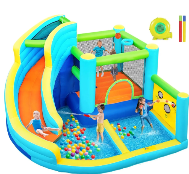 Flobo Water Park 7-in-1 Bouncy Castle for Kids – 360 x 340 x 218cm