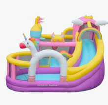Load image into Gallery viewer, Flobo Bouncy House Castle with Rainbow Unicorn – 365 x 315 x 250 cm
