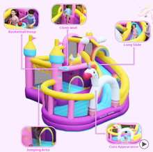 Load image into Gallery viewer, Flobo Bouncy House Castle with Rainbow Unicorn – 365 x 315 x 250 cm
