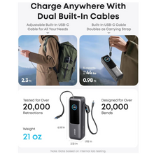 تحميل الصورة إلى عارض المعرض، Anker 25,000mAh 165W Ultra-Fast Power Bank with Built-In Retractable Cables – Dual Laptop Charging Portable Battery Pack
