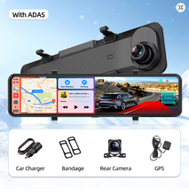 Load image into Gallery viewer, H15 Pro 12&quot; 4K ADAS Car Dash Cam Wireless Anroid Car Play DVR 5G WIFI GPS
