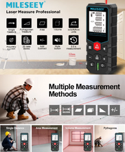تحميل الصورة إلى عارض المعرض، MILESEEY X5 Laser Tape Measure 40M Laser Distance High Precision Multiple Functions Electronic Ruler
