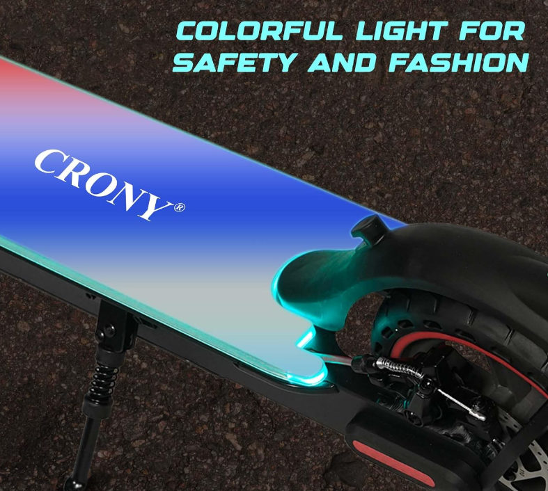 M365 Foldable Commuter Electric Scooter with Front Suspension 7-Colors LED Deck Lights,