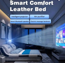 تحميل الصورة إلى عارض المعرض، Smart King Size Bed BD-02 With massager projector Bluetooth safe box &amp; air purifier -2025
