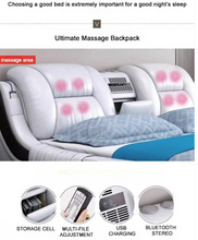 تحميل الصورة إلى عارض المعرض، Smart King Size Bed BD-02 With massager projector Bluetooth safe box &amp; air purifier -2025
