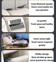 تحميل الصورة إلى عارض المعرض، Smart Bed with Projector, Bluetooth Speaker, Air Purifier, Smart Sensor Light for Bedroom -BD03
