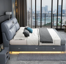 تحميل الصورة إلى عارض المعرض، Luxury Smart Bed with Projector, Bluetooth Speaker, Air Purifier, Smart Sensor Light, Three Drawer Storage
