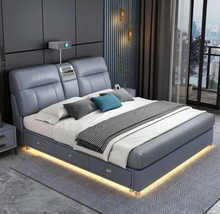 تحميل الصورة إلى عارض المعرض، Luxury Smart Bed with Projector, Bluetooth Speaker, Air Purifier, Smart Sensor Light, Three Drawer Storage
