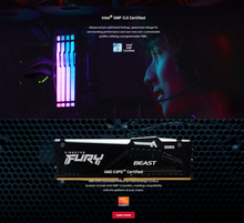 Load image into Gallery viewer, Kingston FURY Beast 16GB DDR5 RGB Desktop Memory, 6000MT/s Memory , White | KF560C30BWEA-16
