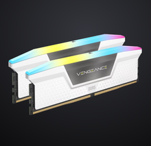 Load image into Gallery viewer, CORSAIR VENGEANCE® RGB 32GB (2x16GB) DDR5 DRAM 6400MT/s CL36 Memory Kit — White
