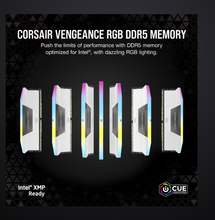 Load image into Gallery viewer, CORSAIR VENGEANCE® RGB 32GB (2x16GB) DDR5 DRAM 6400MT/s CL36 Memory Kit — White

