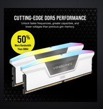 Load image into Gallery viewer, CORSAIR VENGEANCE® RGB 32GB (2x16GB) DDR5 DRAM 6400MT/s CL36 Memory Kit — White
