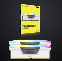 Load image into Gallery viewer, CORSAIR VENGEANCE® RGB 32GB (2x16GB) DDR5 DRAM 6400MT/s CL36 Memory Kit — White
