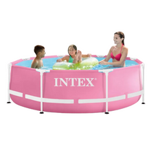 Load image into Gallery viewer, Intex 8ft x 30in Easy to Assemble Large Round Metal Frame above Ground Swimming Pool , Pink
