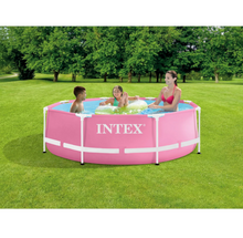 Load image into Gallery viewer, Intex 8ft x 30in Easy to Assemble Large Round Metal Frame above Ground Swimming Pool , Pink
