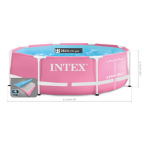 Load image into Gallery viewer, Intex 8ft x 30in Easy to Assemble Large Round Metal Frame above Ground Swimming Pool , Pink
