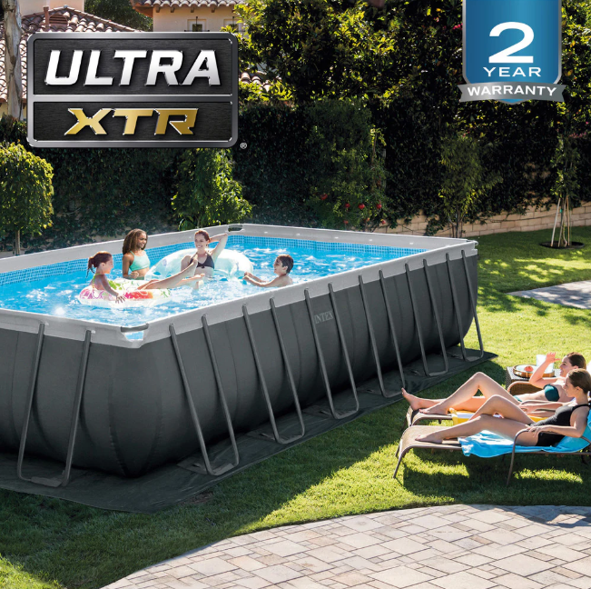Rectangular Ultra XTR® Frame Above Ground Pool w/ Sand Filter Pump