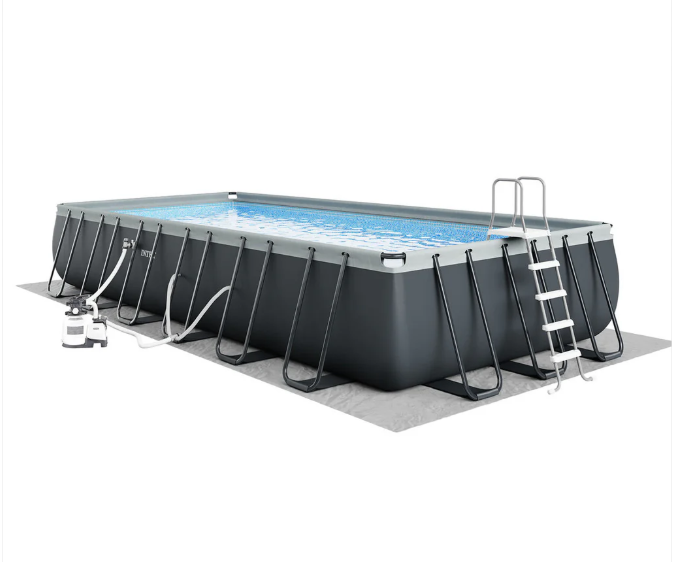 Rectangular Ultra XTR® Frame Above Ground Pool w/ Sand Filter Pump