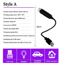 Load image into Gallery viewer, LED Romantic Car Starry Sky Lamp  Roof Laser Light 5V USB Powered Galaxy Star Projector for Room Ceiling Decor
