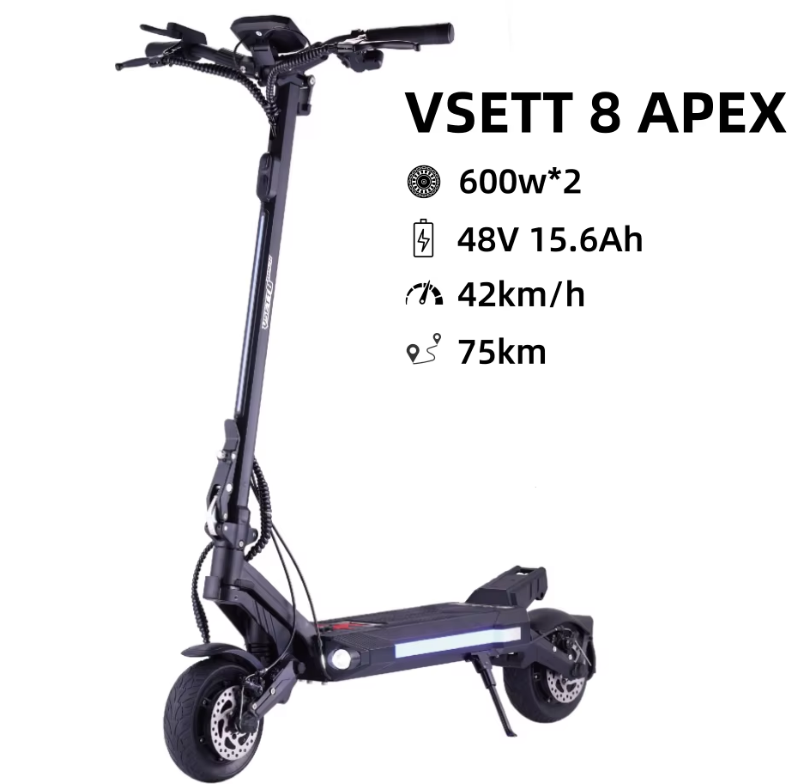 VSETT 8 APEX New Electric Scooter 48V 15Ah 600W Dual powered