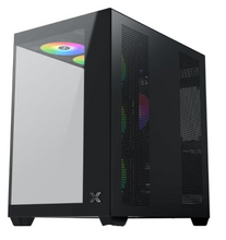 تحميل الصورة إلى عارض المعرض، Xigmatek Aqua V Air (H23A) Tempered Glass ATX Case - Black | EN48760
