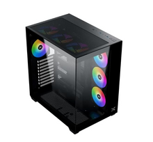 تحميل الصورة إلى عارض المعرض، Xigmatek Aqua V Air (H23A) Tempered Glass ATX Case - Black | EN48760
